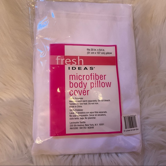 Fresh Ideas Microfiber Body Pillow Cover - New in Package - NWT - White - Picture 4 of 5